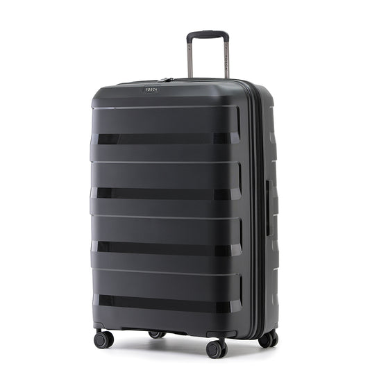 Tosca Luggage - حقيبة Comet كبيرة الحجم مقاس 81 سم قابلة للتوسيع باللون الأسود