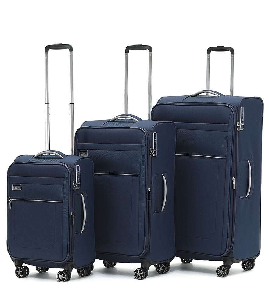 Tosca Vega 4 轮可扩展万向轮行李箱 3 件套 - 小号、中号和大号