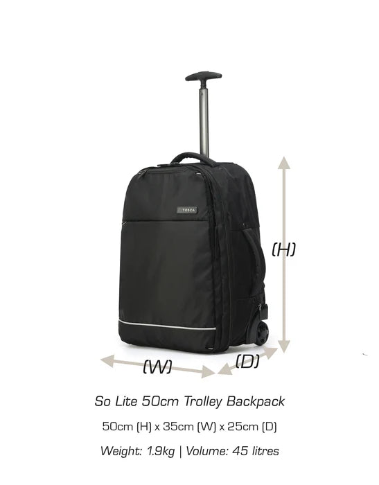 TOSCA SO-LITE TROLLEY BACKPACK - BLACK