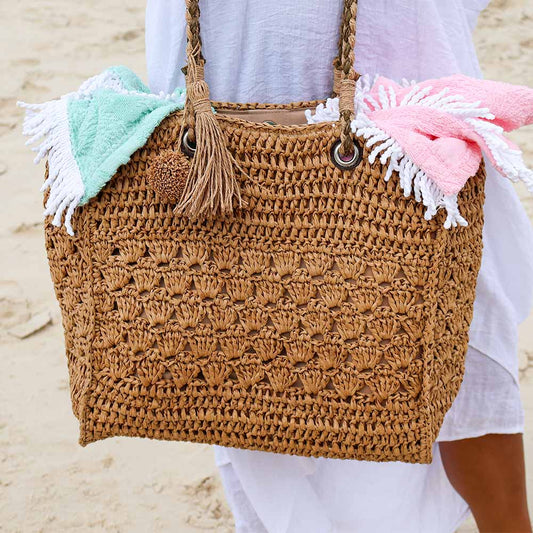 Annabel Trends - Crochet Tote with Poms