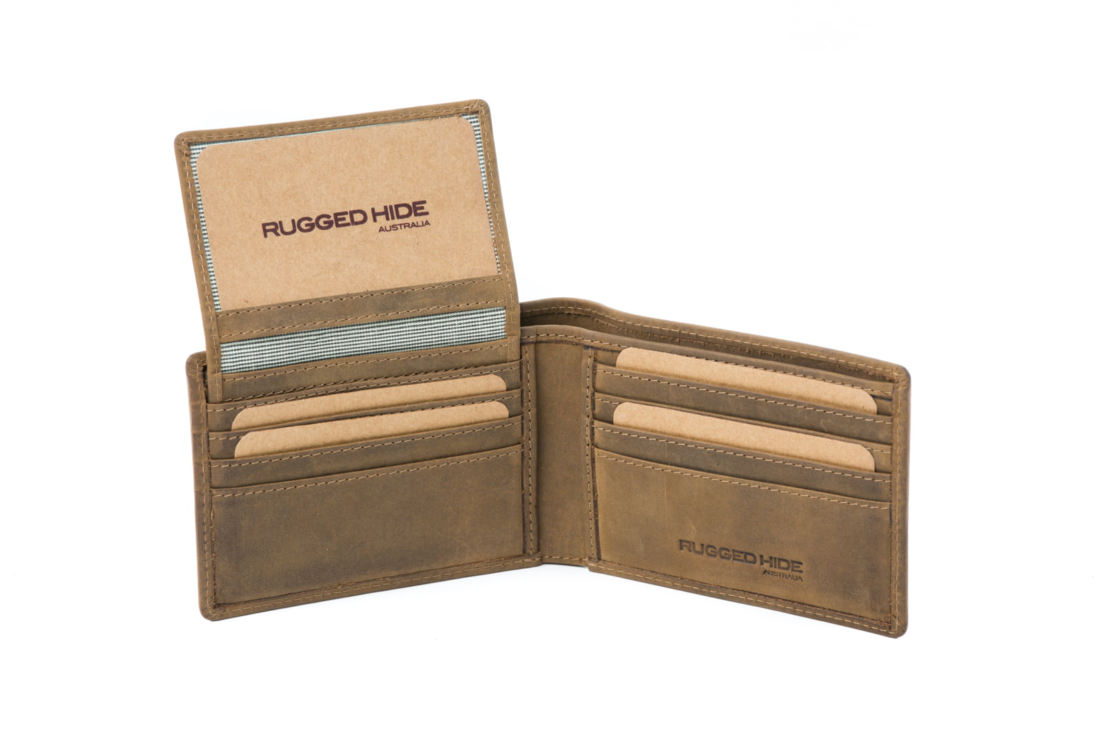 Rugged Hide RH-8169 George Men’s wallet in Hunter Leather - Rainbow Bags