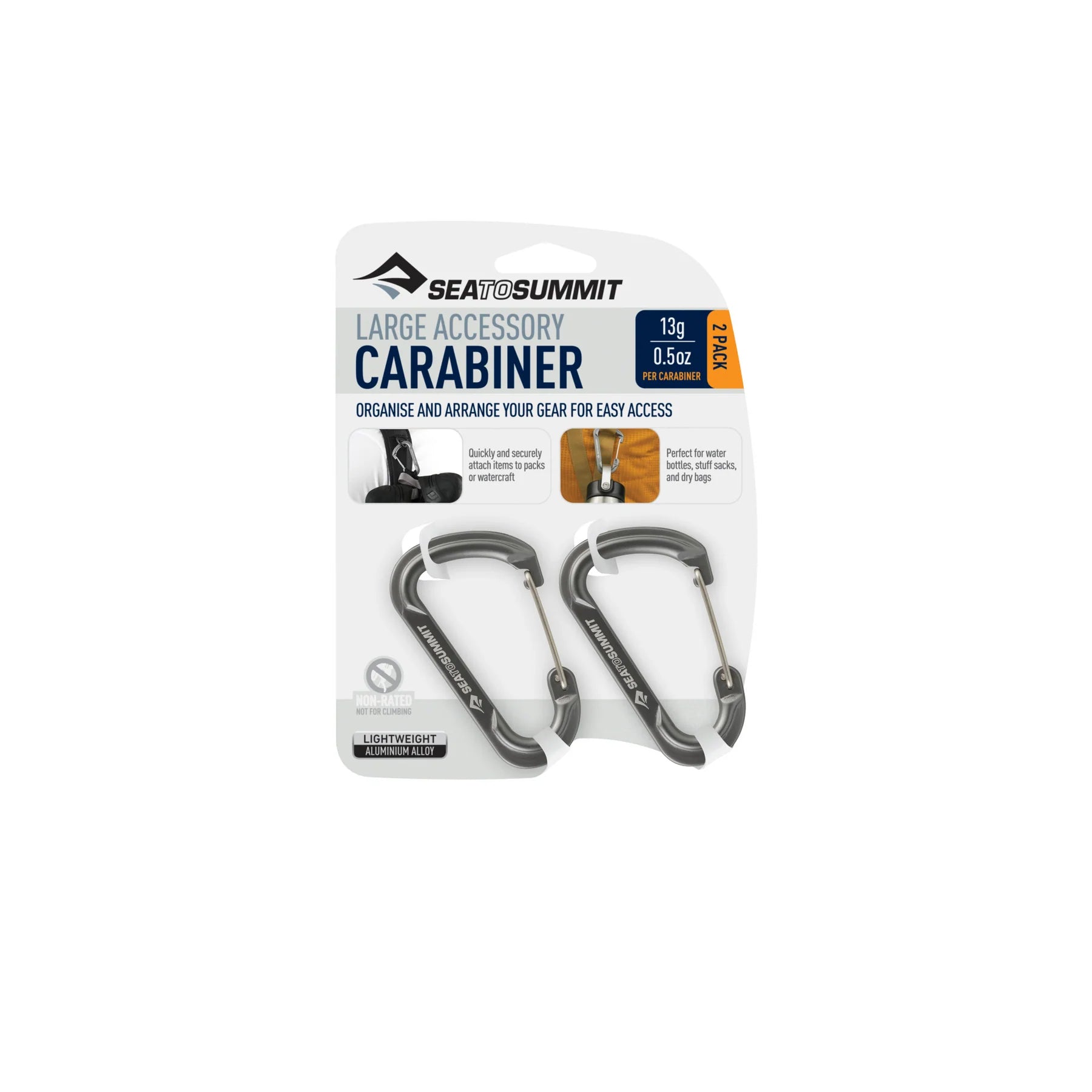 SEA TO SUMMIT - Accessory Carabiner 3 Packs Small and 2 Packs Large - Rainbow Bags