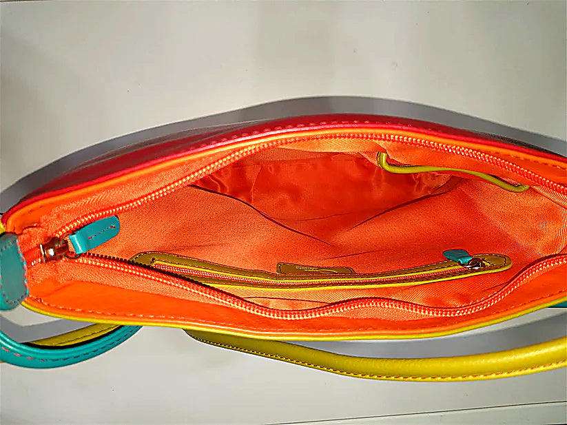 Oran Leather Backpack with Handbag Aster - Rainbow Bags