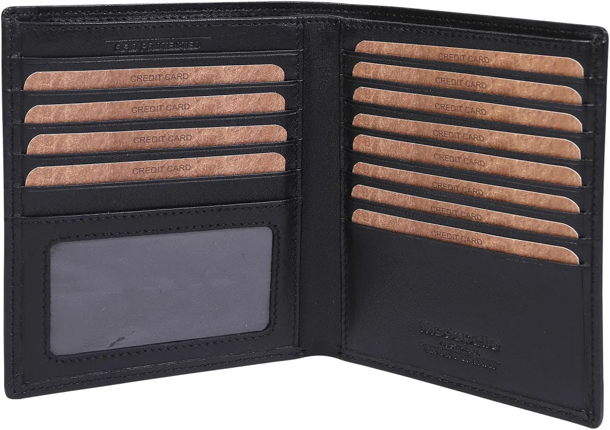 Modapelle - Mens Nappa Leather Wallet 5020 Black - Rainbow Bags