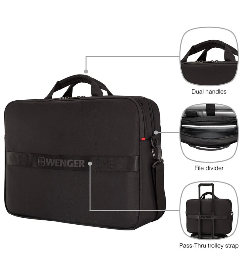 Wenger XE Brief 17" Laptop Briefcase with Tablet Pocket - Black 653301