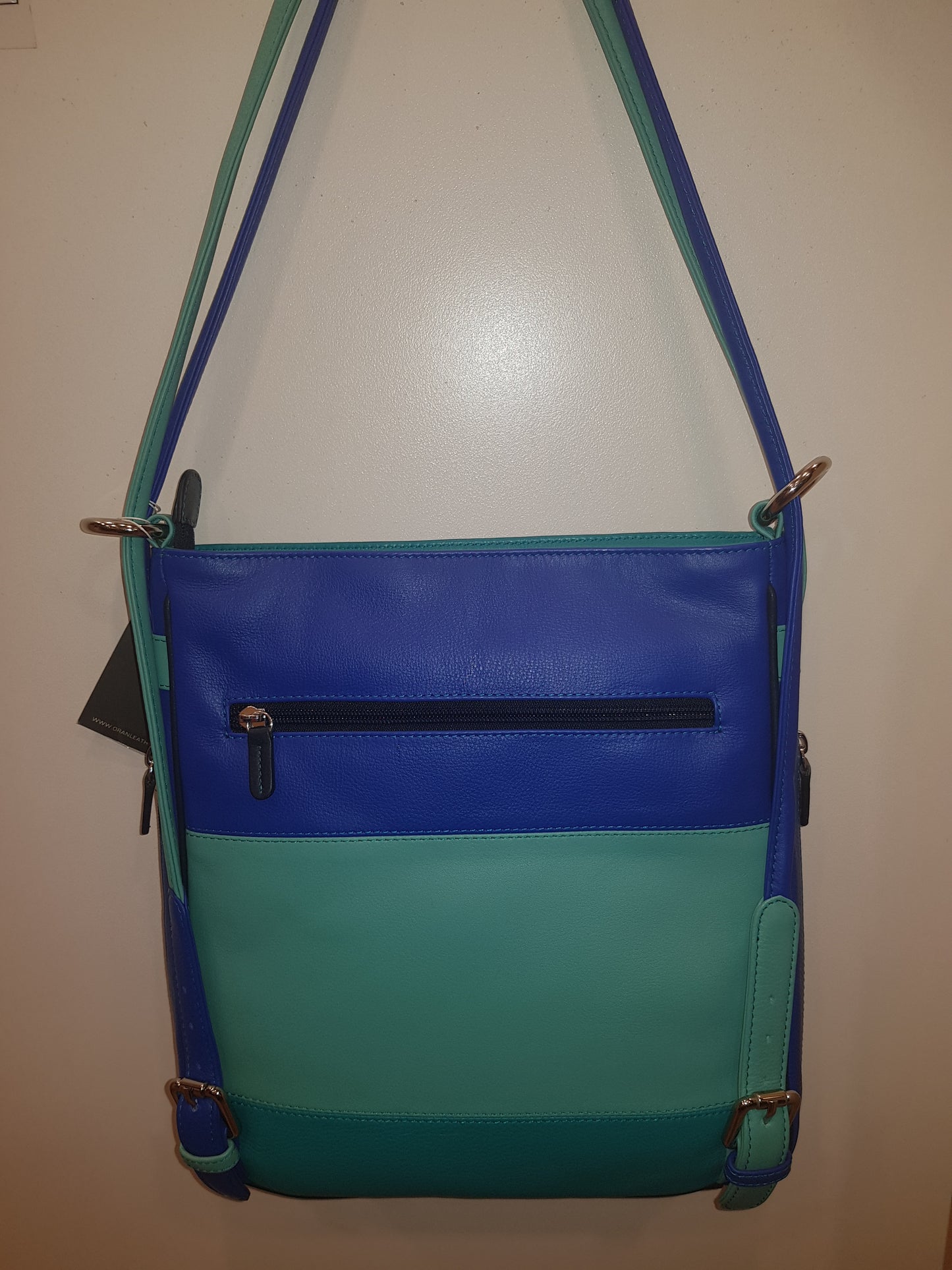 Oran Leather Backpack with Handbag Aster - rainbowbags