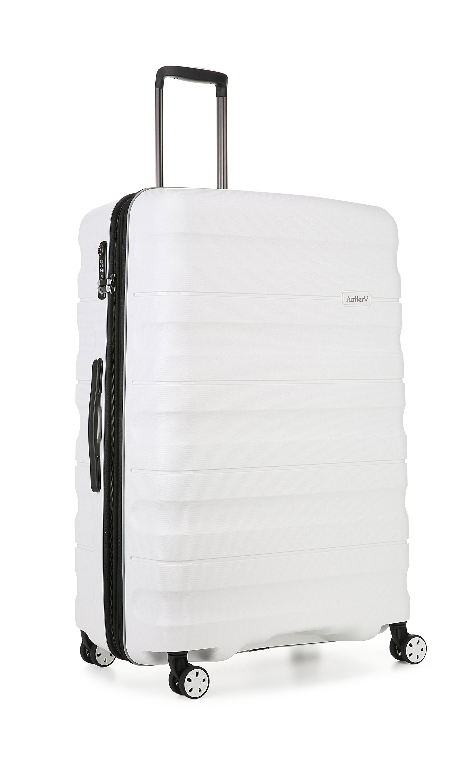 Antler - Lincoln Large 80cm Hardside 4 Wheel Suitcase - White - rainbowbags