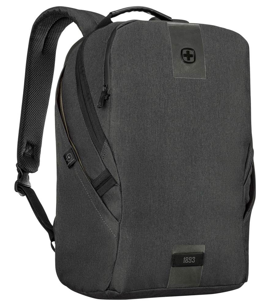 حقيبة ظهر للكمبيوتر المحمول Wenger MX ECO Light مقاس 16 بوصة مع جيب للكمبيوتر اللوحي - فحمي