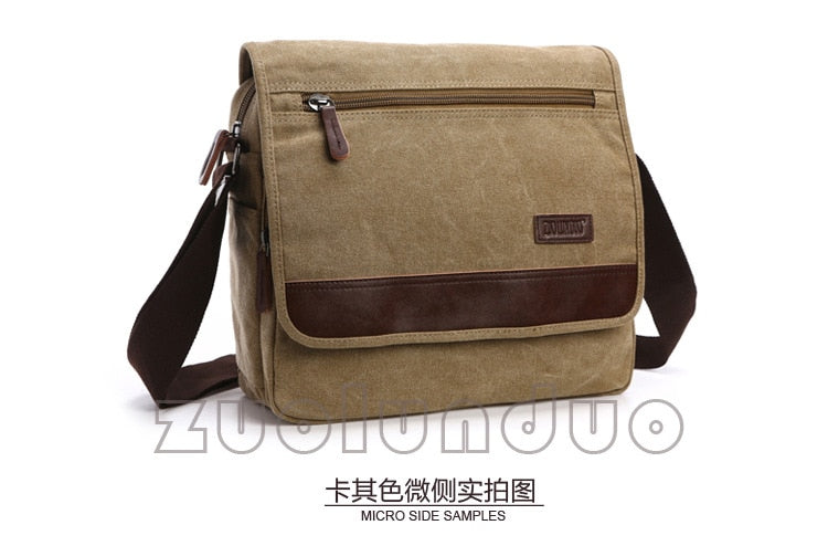 Zuolunduo Vintage style Canvas Messenger & Shoulder Bag 8099