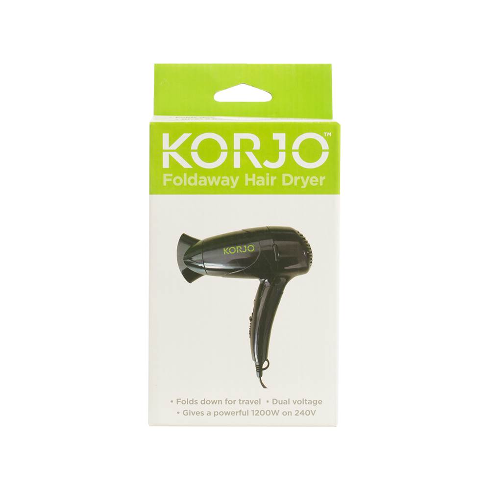 Korjo Folding Travel Hair Dryer - Dual Voltage