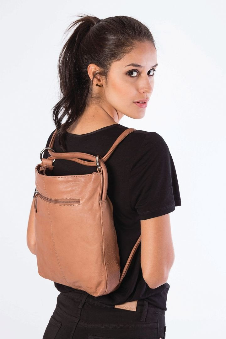 Gabee Indiana Mini Leather Convertible Handbag Backpack - rainbowbags