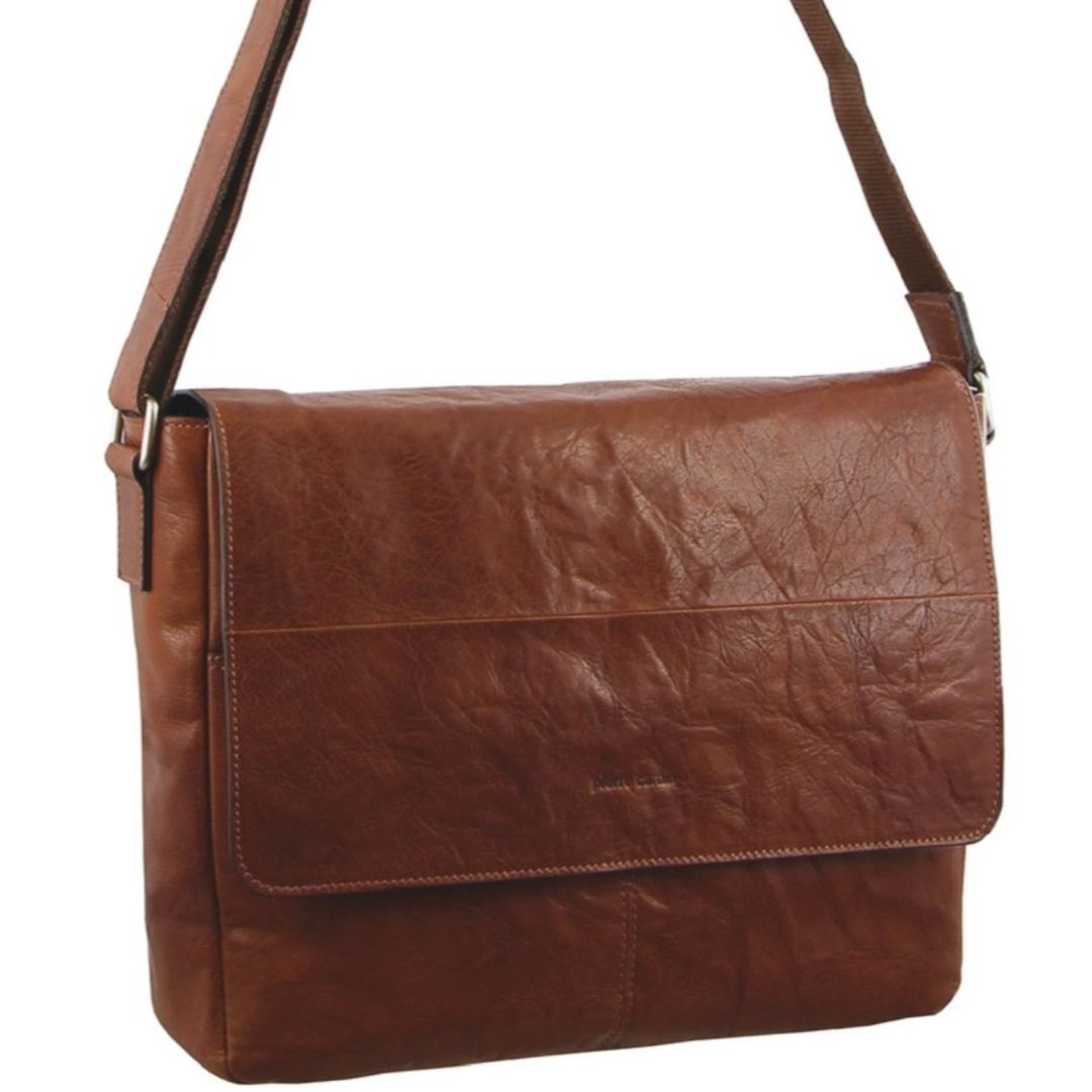 Pierre Cardin Rustic Leather Computer Bag/Satchel
