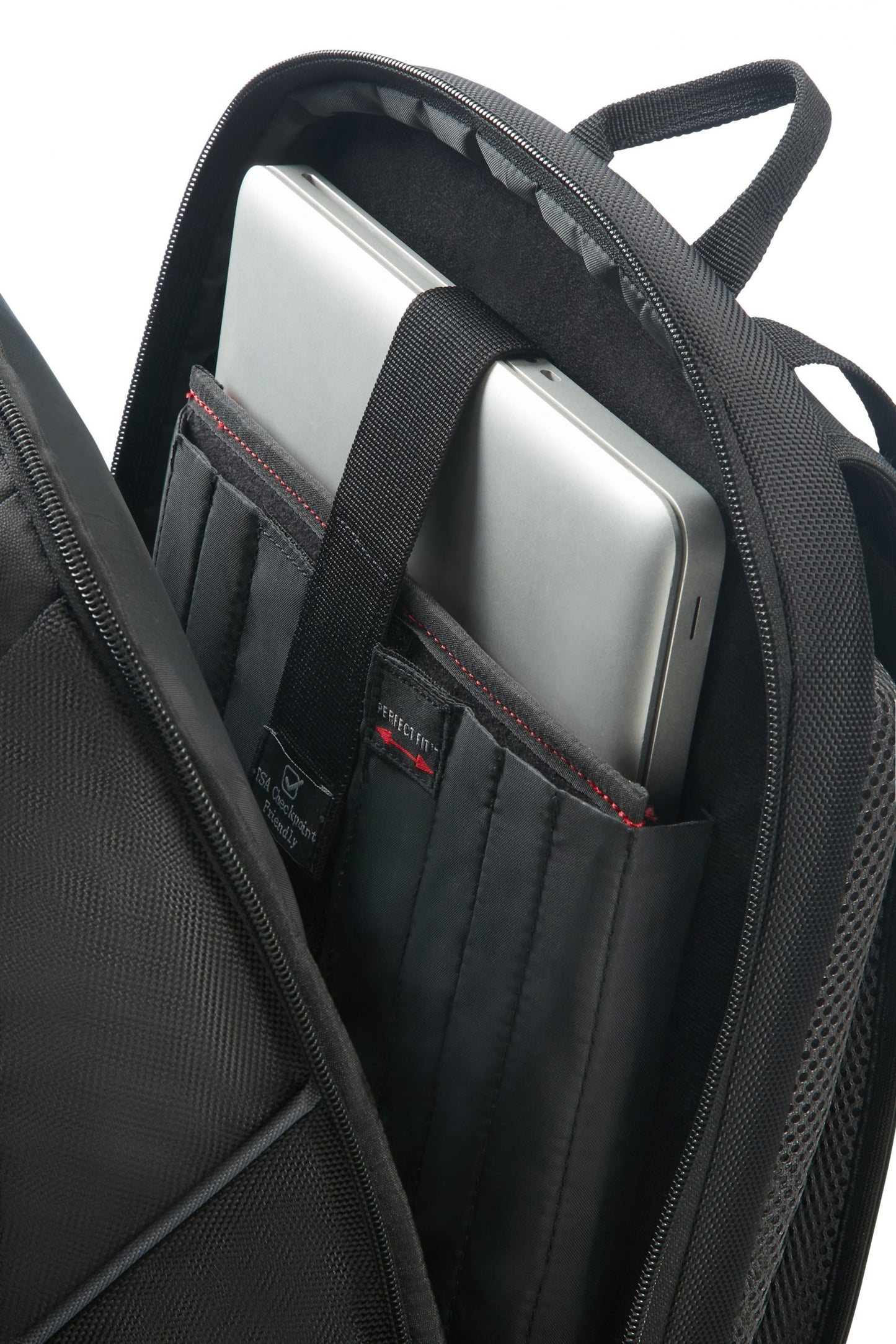 حقيبة ظهر سامسونايت ليفياثان L/P مقاس 17.3 بوصة، أسود/أحمر 
