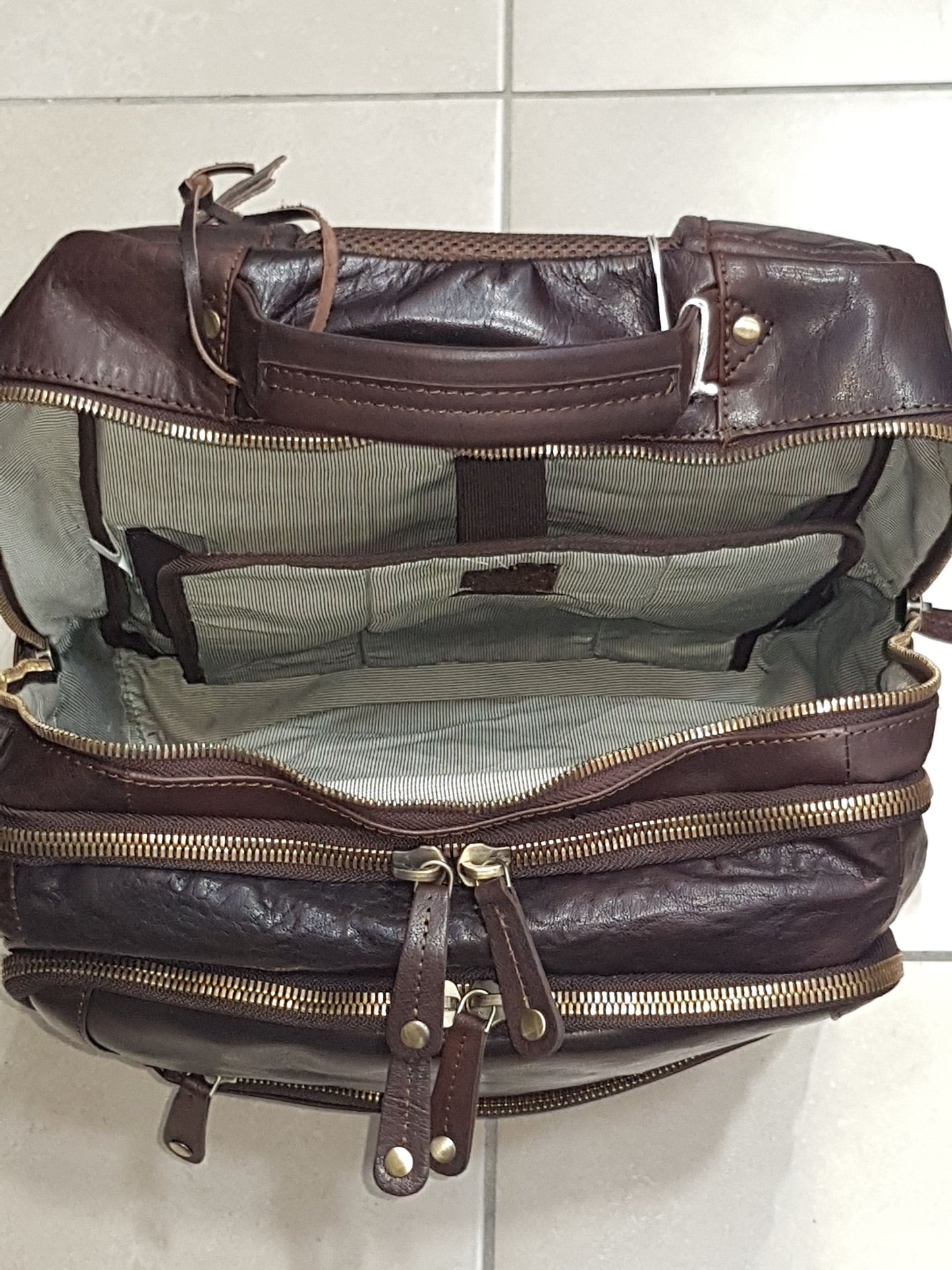 Oran - Mike Large Leather Laptop Backpack