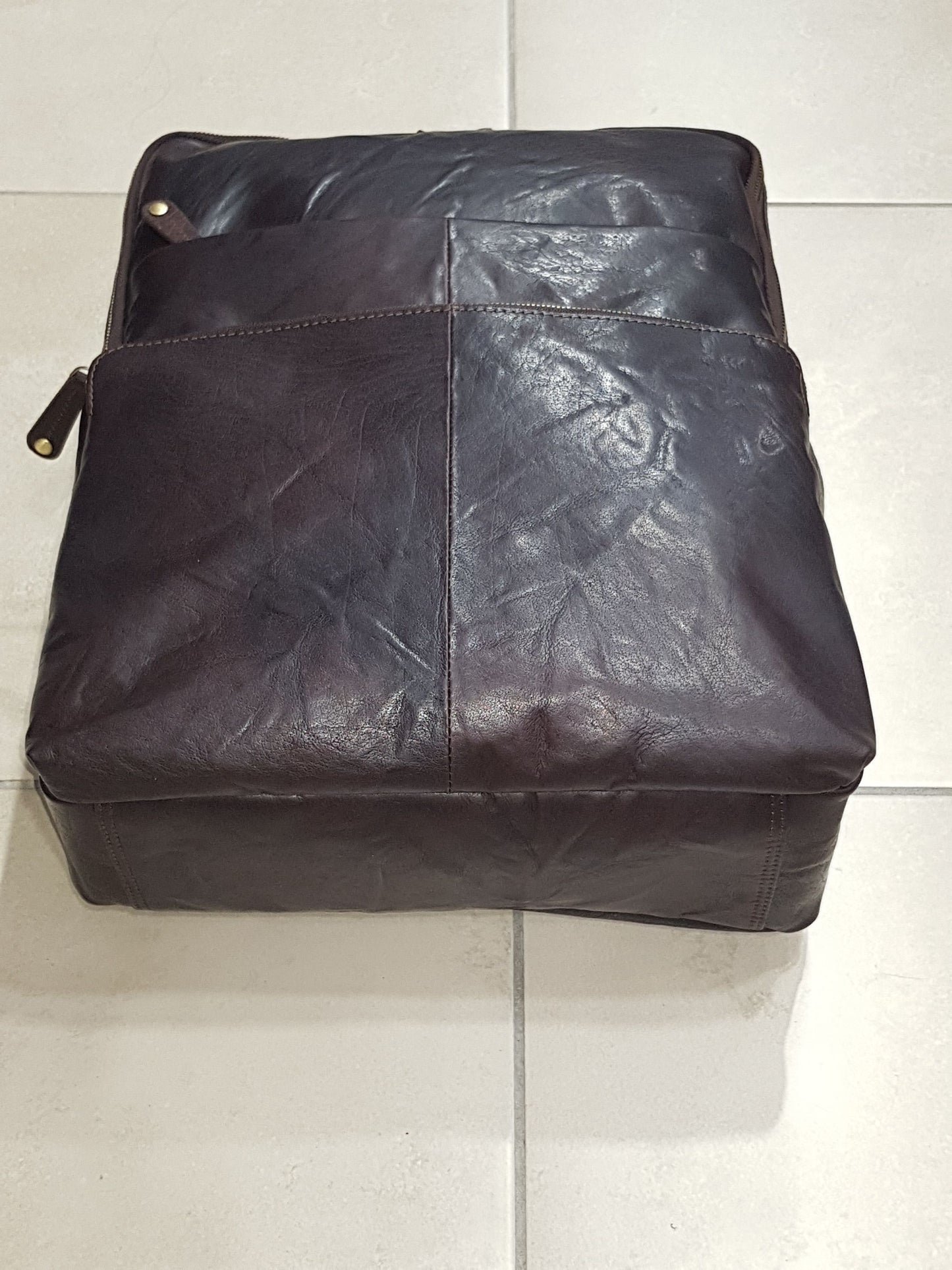 Oran Samuel Leather Laptop Travel Backpack - Brown