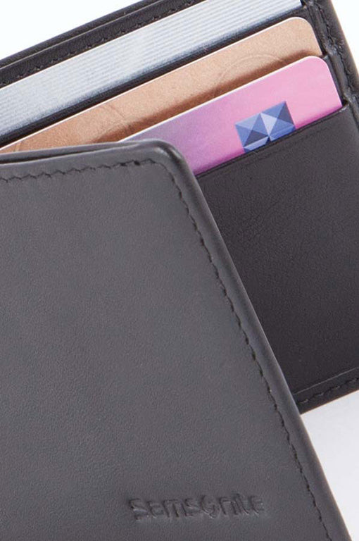 Samsonite - Compact RFID Leather Wallet - Black - rainbowbags