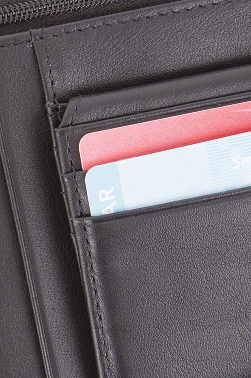 Samsonite - Leather Passport RFID Travel Wallet - Black - rainbowbags