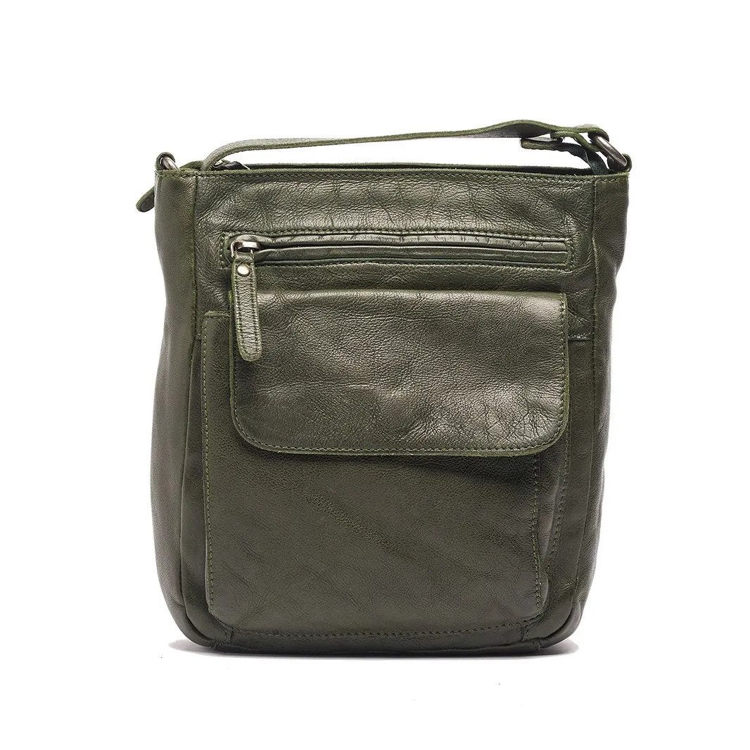 Rugged Hide RH1235 Nora Multi Pocket Crossbody Leather Bag