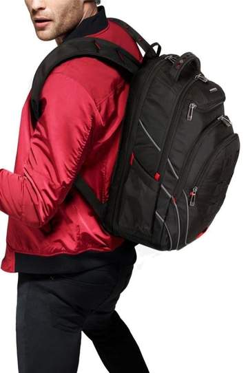 حقيبة ظهر سامسونايت ليفياثان L/P مقاس 17.3 بوصة، أسود/أحمر 