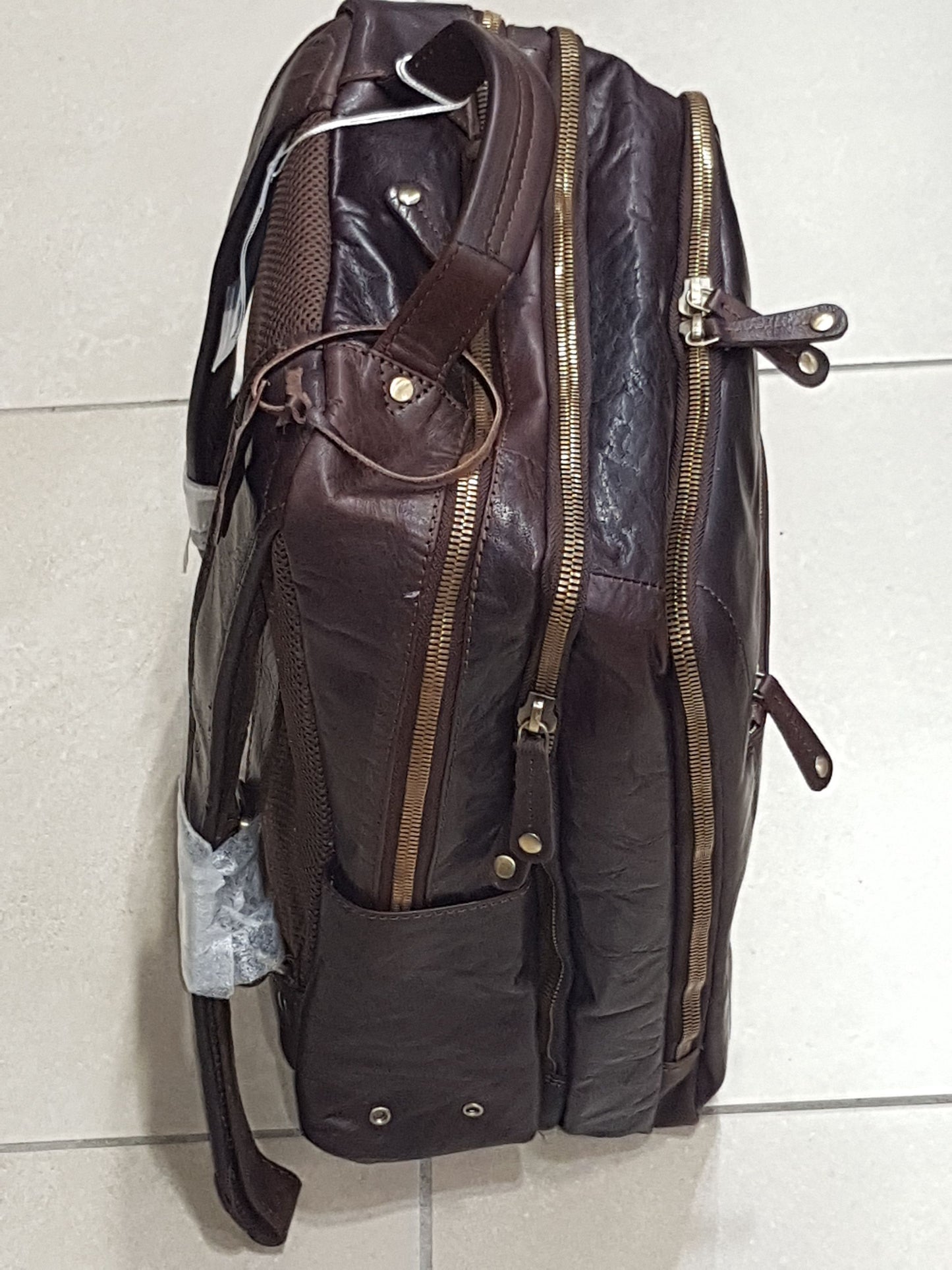 Oran - Mike Large Leather Laptop Backpack